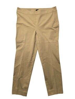 Talbots Chatham Ankle Pants Khaki Stretch Career Office Trousers Size 14